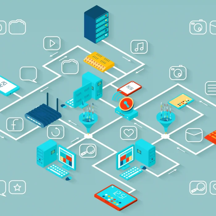حلول الشبكات للشركات: ربط الأجهزة والسيرفرات وإدارة حركة البيانات بأمان